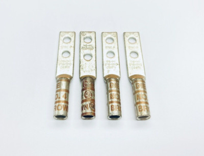 UNUSED LOT OF 4 ILSCO CRA-2L2 14-58 COPPER COMPRESSION LUGS 2AWG NO.4 BROWN DIE