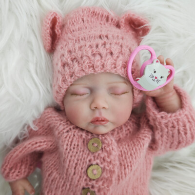 18in Reborn Baby Doll Cute Newborn Soft Vinyl Cloth Body 3D Skin Visible Veins