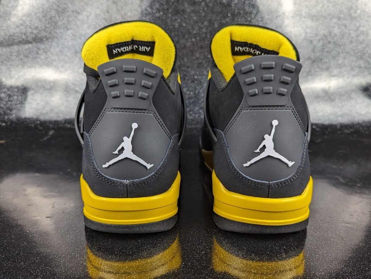 Nike Air Jordan 4 Retro Shoes Thunder Black Yellow DH6927