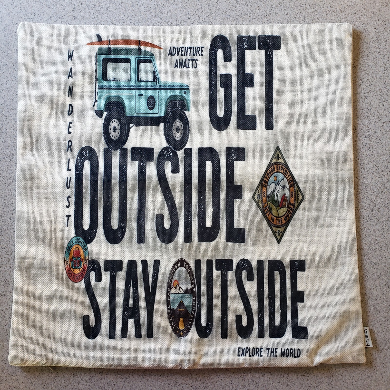Throw Pillow Cover Get Outside Stay Outside 17