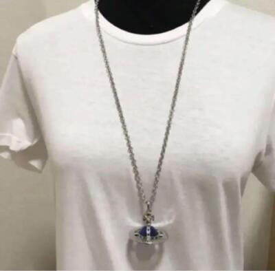 Vivienne Westwood Necklace Small Orb silver and blue multi