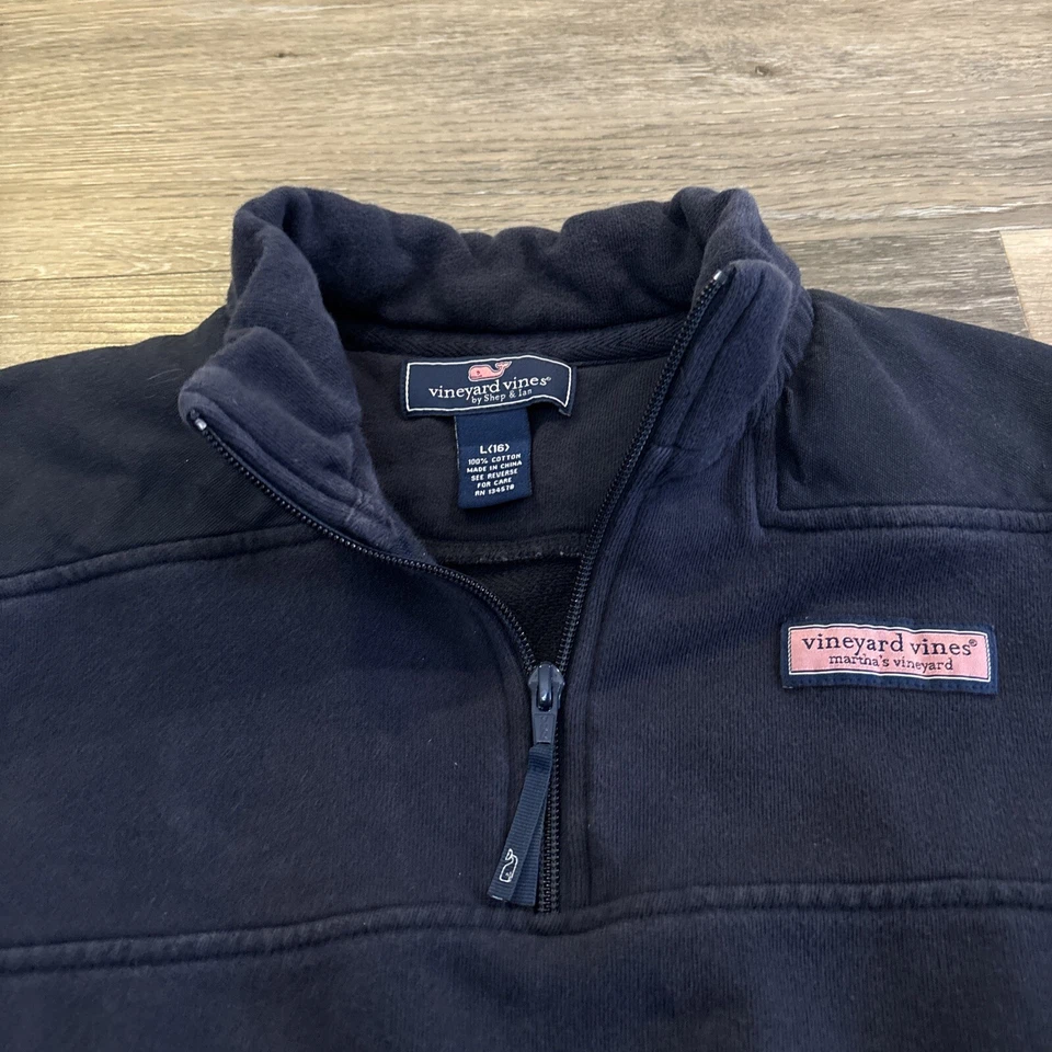 Suéter Vineyard Vines Niñas Cuarto Cremallera Azul Marino 16L Foto 2 de 4