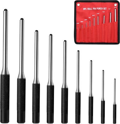 Roll Pin Punch Set 9pcs 1/16 - 5/16 Removing Repair Tools 9pcs Pin Punches