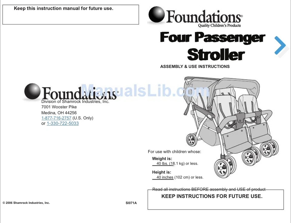 Cochecito comercial Foundations para 4 pasajeros #40-NM-BO nuevo en caja Foto 3 de 4