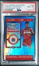 2019-20 Contenders Optic Ticket Blue Prizm /99 Admiral Schofield Auto RC PSA 8