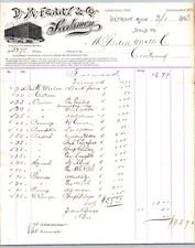 ANTIQUE LETTERHEAD D . M. FERRY & CO SEEDMANS DETROIT MICH 1893