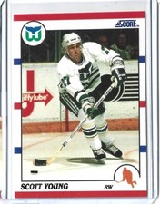 1990-91 Score Hockey NHL Scott Young Hartford Whalers #21 Hall Of Fame+