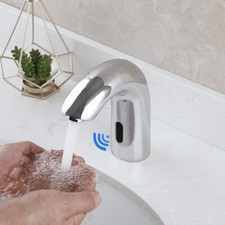 Chrome Bathroom Automatic Hands Free Sensor Sink Touchless Faucet Mixer Tap