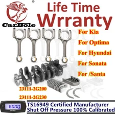 2.4L Connecting Rod Bearings & Engine Crankshaft For Hyundai Sonata Kia Forte US