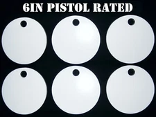 6in. Shooting Targets -  3/8in. Round Hangers - NRA Action Pistol Plates - 6 pc.