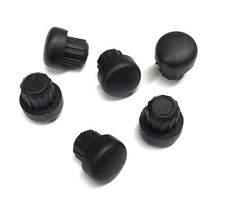 6 Piano Cabinet Rubber Buttons/Bumpers, Black, 12mm diameter