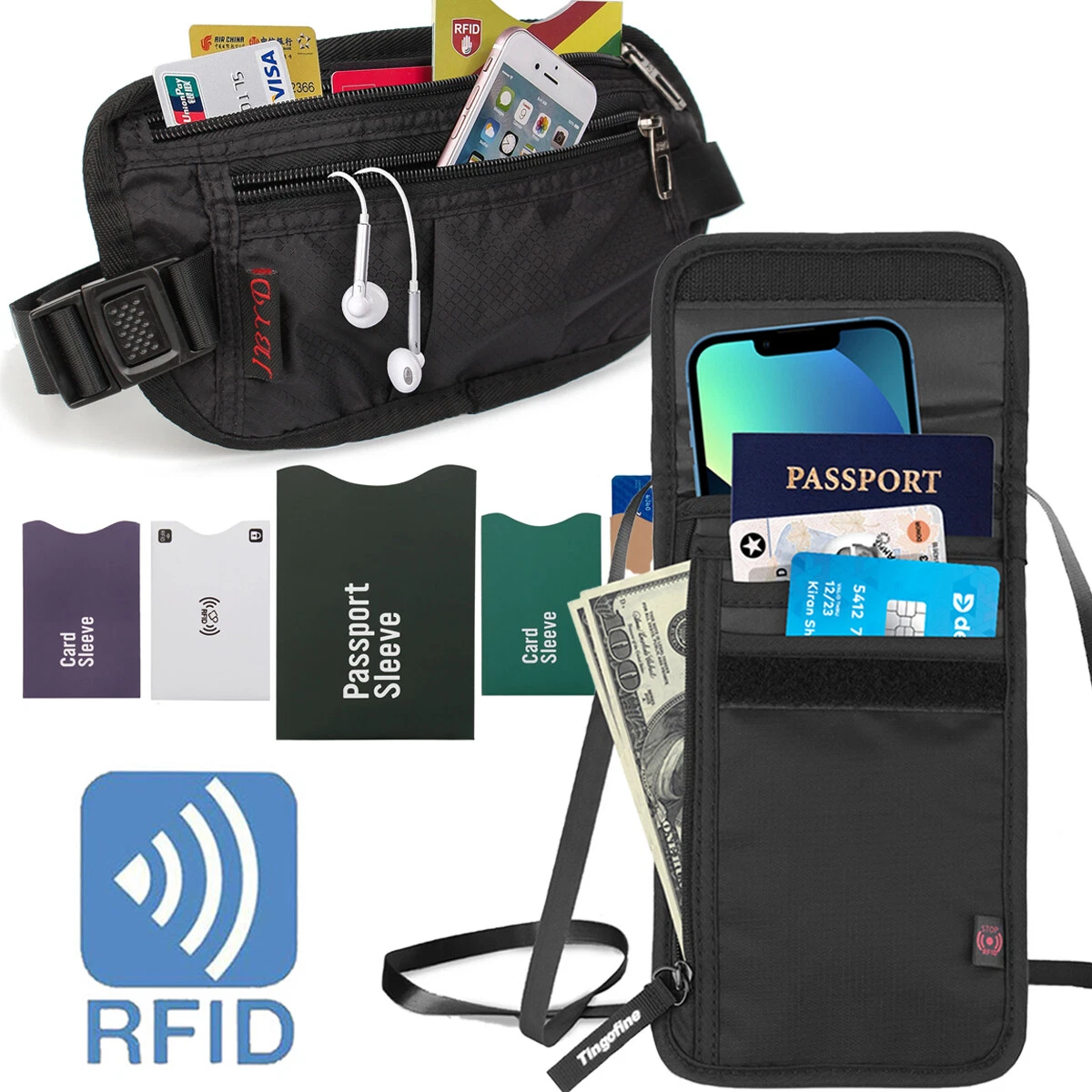 Pocket Vault - Hidden Travel Belt Wallet w/ RFID Blocker –