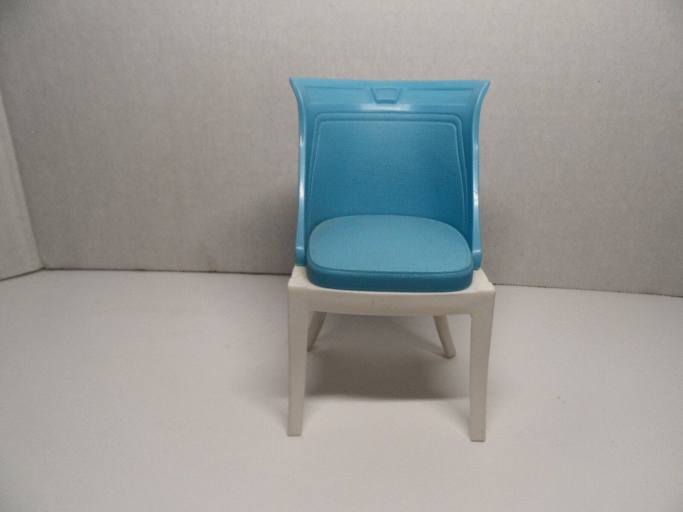 Mattel Barbie Doll Chairs Blue white kitchen living room doll furniture