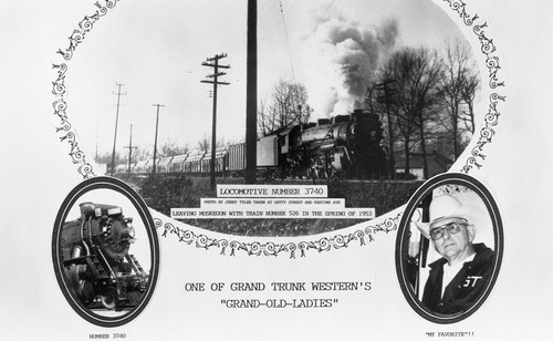 25CC200D NEG/RP 1953 GRAND TRUNK WESTERN RR ENG JIM MOHN LOCO #3740 MUSKEGON - Picture 2 of 2