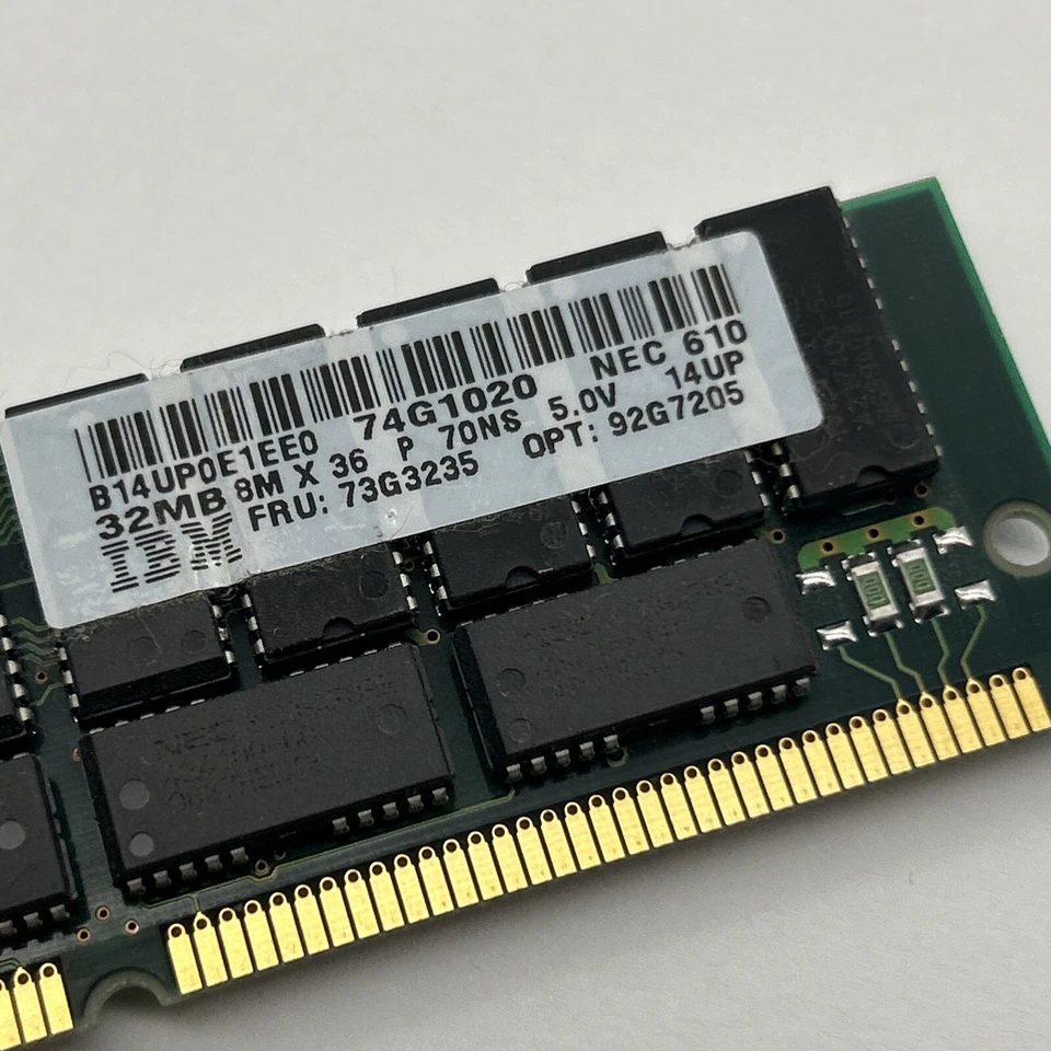 IBM 32MB FPM 70NS SIMM 72-PIN 8X36 Memory FRU# 92G7205 73G3235 74G1020 Rare - Image 2 of 4