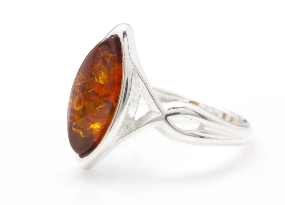 NATURAL BALTIC AMBER STERLING SILVER 925 Jewellery Gemstone RING Certified & Box - Image 3 of 4