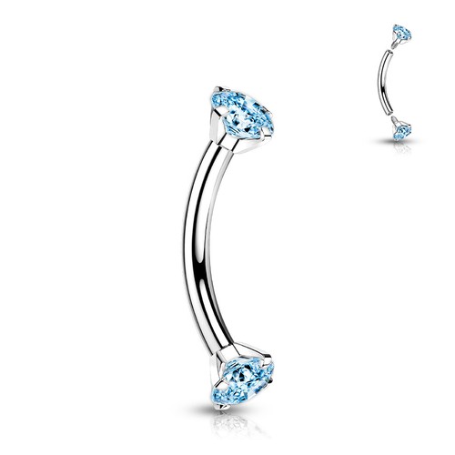 Piercing Arcade en Titane - Barbell - Différentes Couleurs - Incurvée Zirconium - Picture 8 of 9