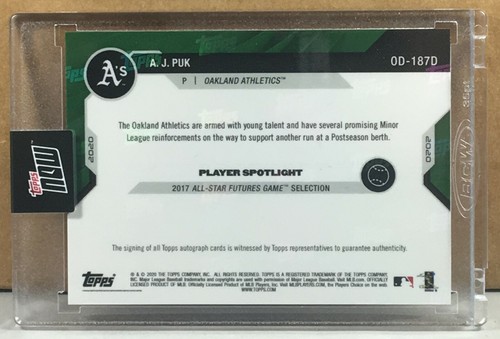 2020 TOPPS NOW ROAD OPENING DAY #OD-187D A.J. PUK A's RED ROOKIE AUTO 8/10 - Picture 3 of 3