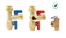 Thread 3/4'' IPS Tankless Water Heater Service Valve w/ Relief Valve Lead Free