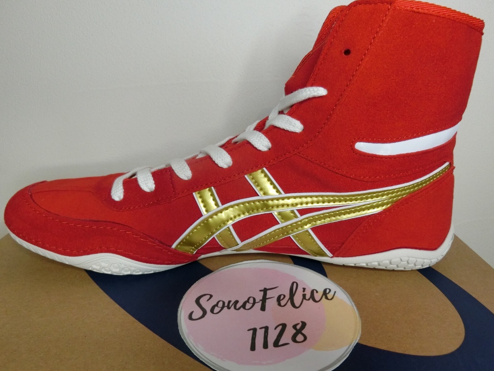ASICS Wrestling Shoes 1083A001 EX-EO TWR900 Red x Gold x White US8-11.5 Boxing