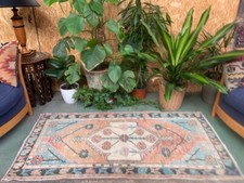 Shabby Turkish Oushak Rug 164x77 cm vintage carpet Ushak Region Medium