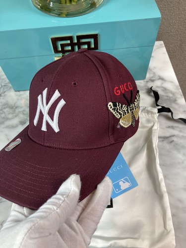 NWT Gucci MLB NY Yankees Burgundy Hat 