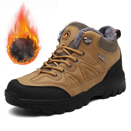 Zapatos de Senderismo de Cuero Cálidos para Hombres Tenis Antideslizantes Impermeables de Alta Calidad al Aire Libre - Imagen 21 de 21