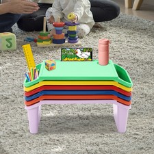 6 Pcs PP Kids Lap Desk Tray Plastic Breakfast Laptop Trays With Side Slots US
