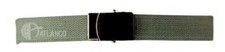 Military Cotton Web 44" Belt with Black Buckle - BOGO 2-4-1, Drab Green