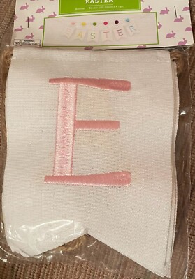 EASTER BANNER W/PASTEL POM POMS INDOOR DECOR SUPER CUTE!!