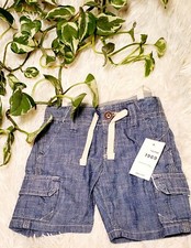 GAP Baby Boys 3-6 Months NWT Blue Pull-On Cargo Denim Shorts Jeans