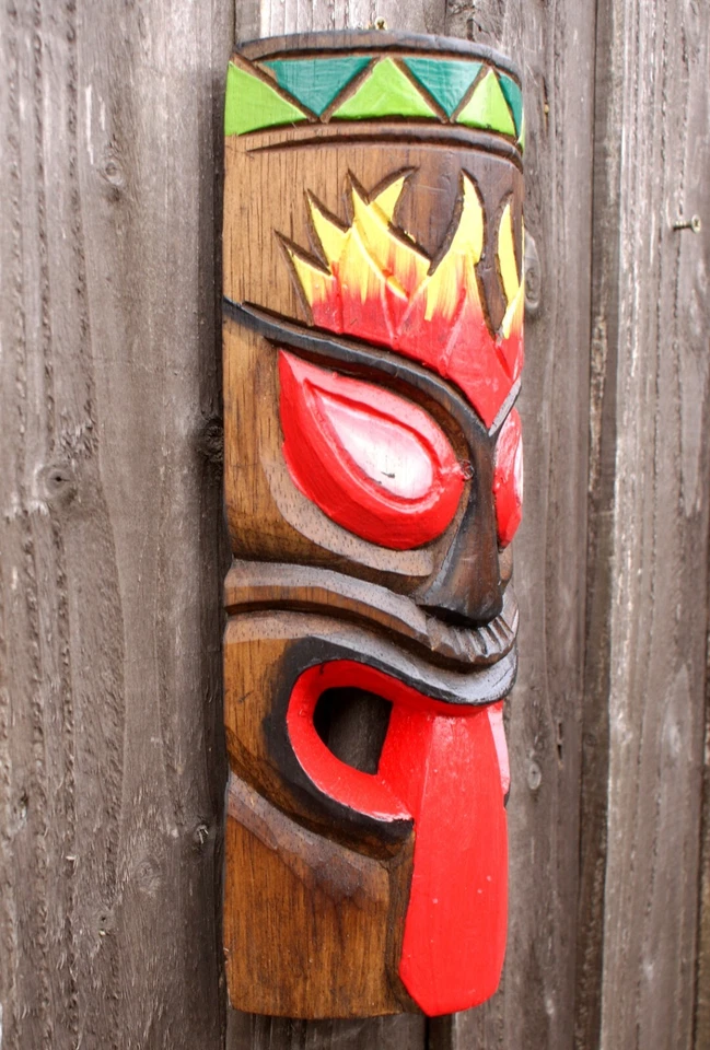 CLEARANCE 30cm Tiki Bar Wall Mask Wooden TikiBar Decoration SECONDS 1 - Image 3 of 4
