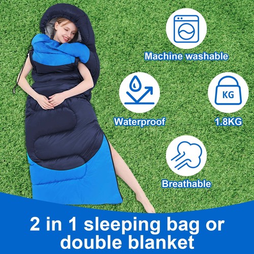 Saco de dormir engrosado para adultos camping al aire libre senderismo saco de dormir 2,2 kg - Imagen 14 de 33