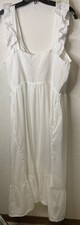 Old Navy Boho Coastal Beach White Ruffle Smocked Maxi Dress Size XL Women’s