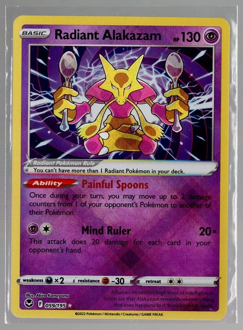 Radiant Alakazam 59/195 Pokemon Silver Tempest Card NEAR MINT NM Pokemon  Card