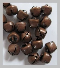 Lot 50 ANTIQUE COPPER Finish Jingle BELLS 12mm - 13mm ~ Primitive / Steampunk
