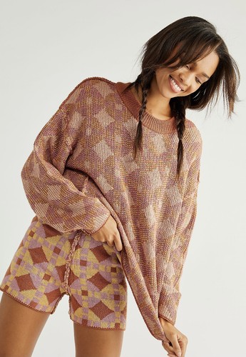 Beach Malibu Pattern Sweater Reversible 