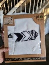 New In Box CHICK PEA White Baby Monthly Milestone Blanket With Month Marker