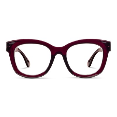 Women's Center Stage Focus Soft Square Reading Glasses, Dark Cherry, +2.00 + 2
