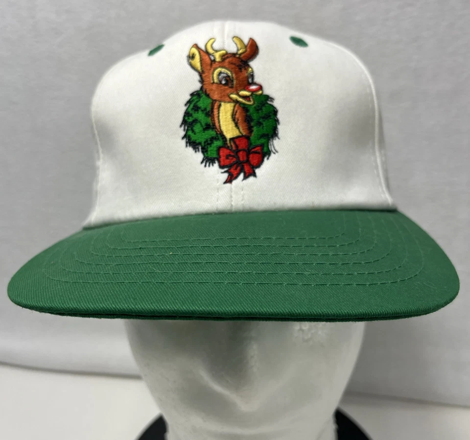 Sombrero de reno nariz roja Rudolph The Red Navidad bordado Snapback sombrero gorra de colección Foto 2 de 4