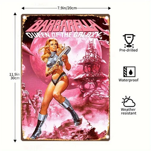 Room Decor Barbarella Queen of the Galaxy Vintage Tin Metal Signs Home Décor8x12