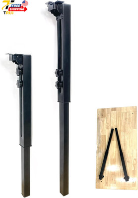 Adjustable Folding Table Legs 25-34'' Heavy Duty Metal Set of 2 Height Adjustable