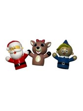 Set of 3 Finger Puppets From Rudolph the Red Nosed Reindeer, Santa, Clarice