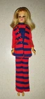 Vintage Barbie Blonde  Francie Doll Wearing Striped Types