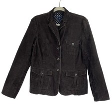 Land's End brown corduroy blazer jacket women's size 10