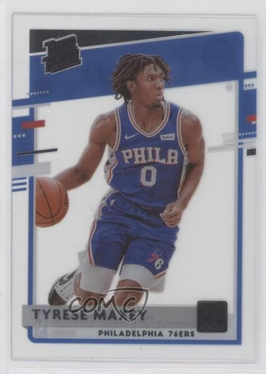 2020-21 Panini Clearly Donruss Rated Rookie Tyrese Maxey #74 ku9