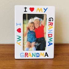 I Love My Grandma Ceramic Picture Frame Holds 4x6 Photo