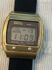 Vintage Seiko Quartz LC A039-5019 Men's Digital Watch Gold Tone Wrist Watch