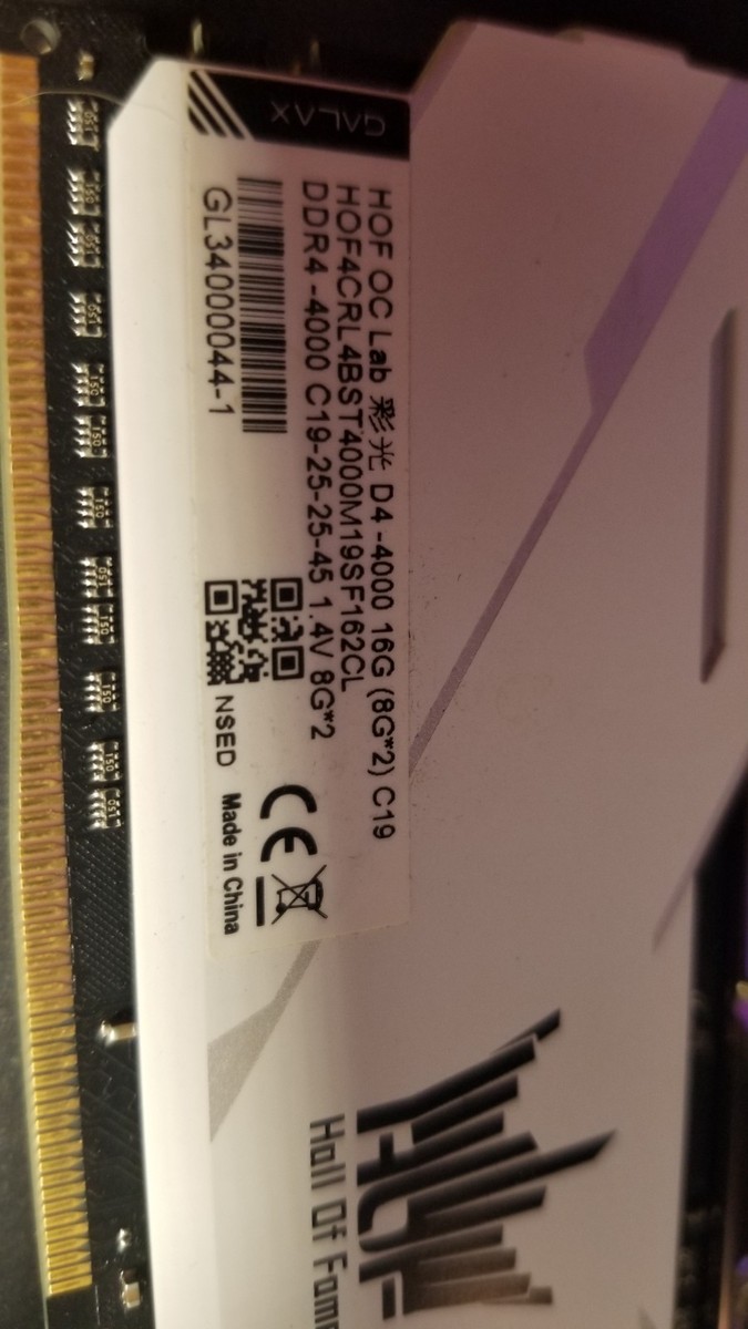 Galax HOF OC Lab DDR4 4000 c19 1.4v, White | eBay