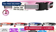 Personalized Reflective Cat Collars with Tag, Engraved Custom Name  Phon
